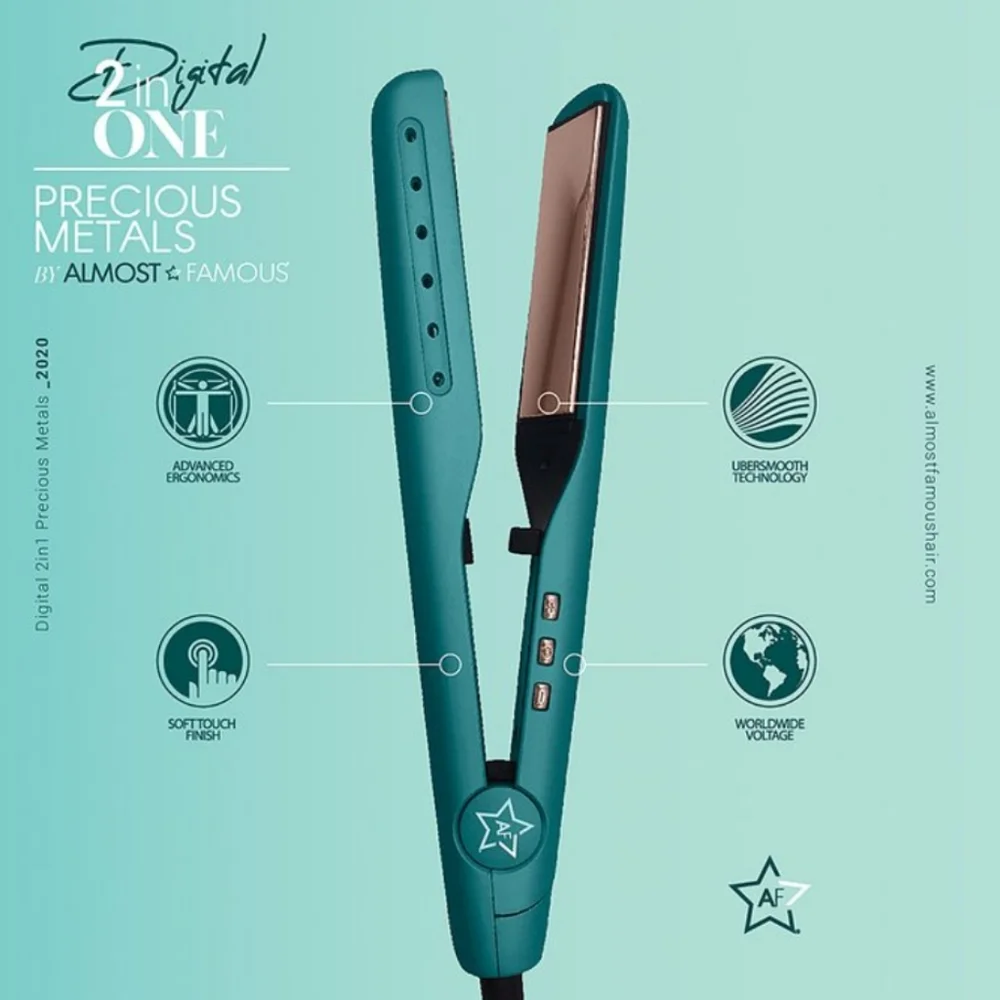 NIB Digital 2inONE flat and curling iron